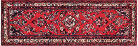 handmade Traditional Kashan Red Beige Hand Knotted RUNNER 100% WOOL area rug 3 x 9