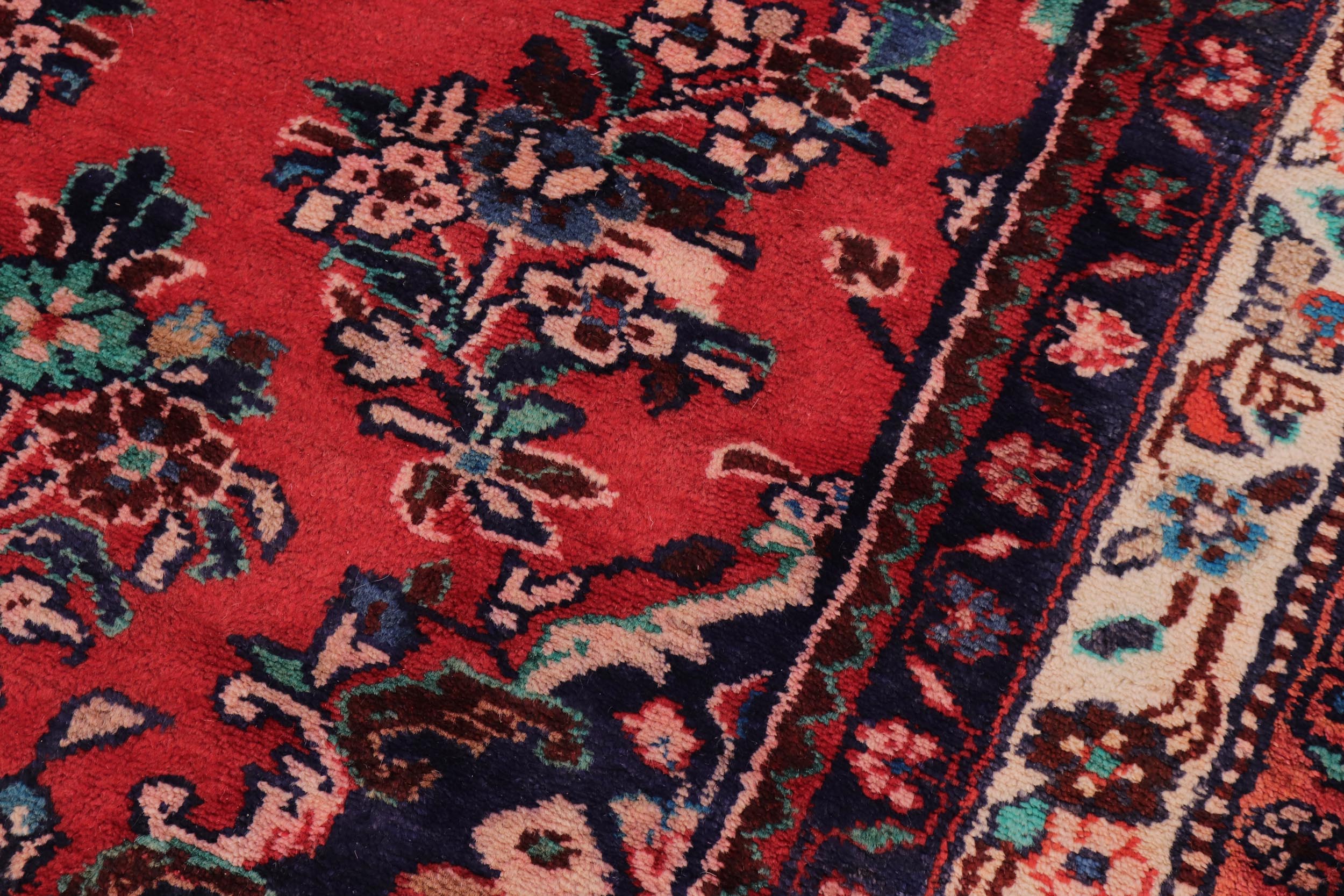 handmade Traditional Kashan Red Beige Hand Knotted RUNNER 100% WOOL area rug 3 x 9