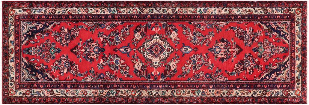 handmade Traditional Kashan Red Beige Hand Knotted RUNNER 100% Wool Pile area rug 3x9