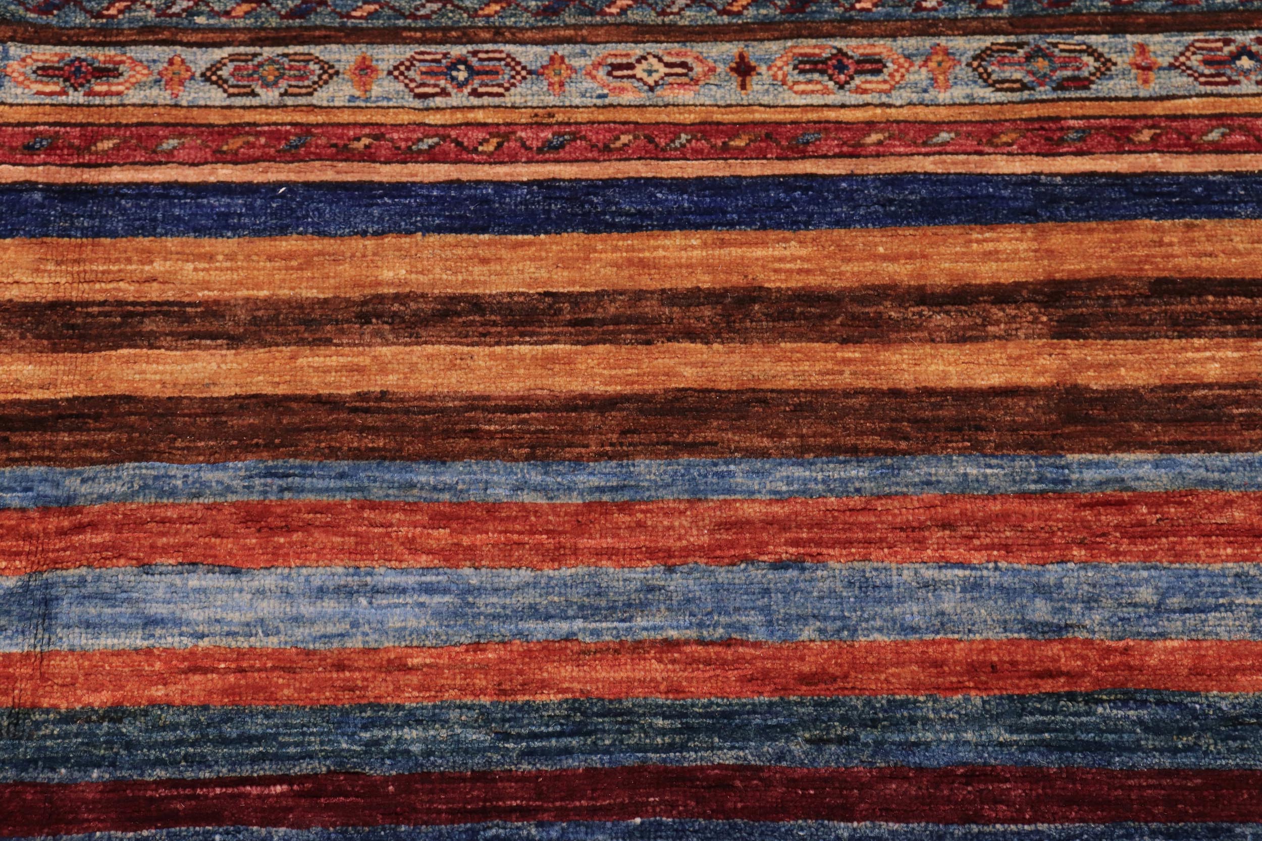 handmade Geometric Kurjean Red Blue Hand Knotted RECTANGLE 100% WOOL area rug 9x12