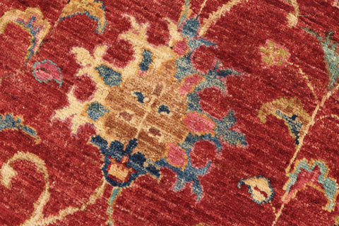 handmade Geometric Kurjean Red Blue Hand Knotted RECTANGLE 100% WOOL area rug 6x8