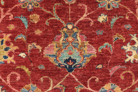 handmade Geometric Kurjean Red Blue Hand Knotted RECTANGLE 100% WOOL area rug 6x8