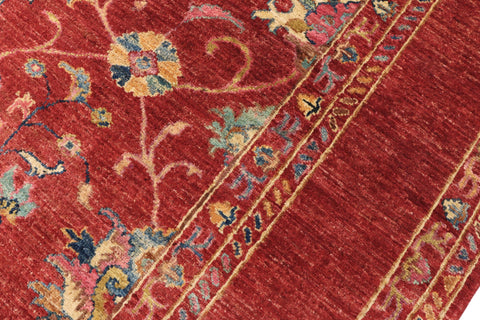 handmade Geometric Kurjean Red Blue Hand Knotted RECTANGLE 100% WOOL area rug 6x8