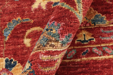 handmade Geometric Kurjean Red Blue Hand Knotted RECTANGLE 100% WOOL area rug 6x8