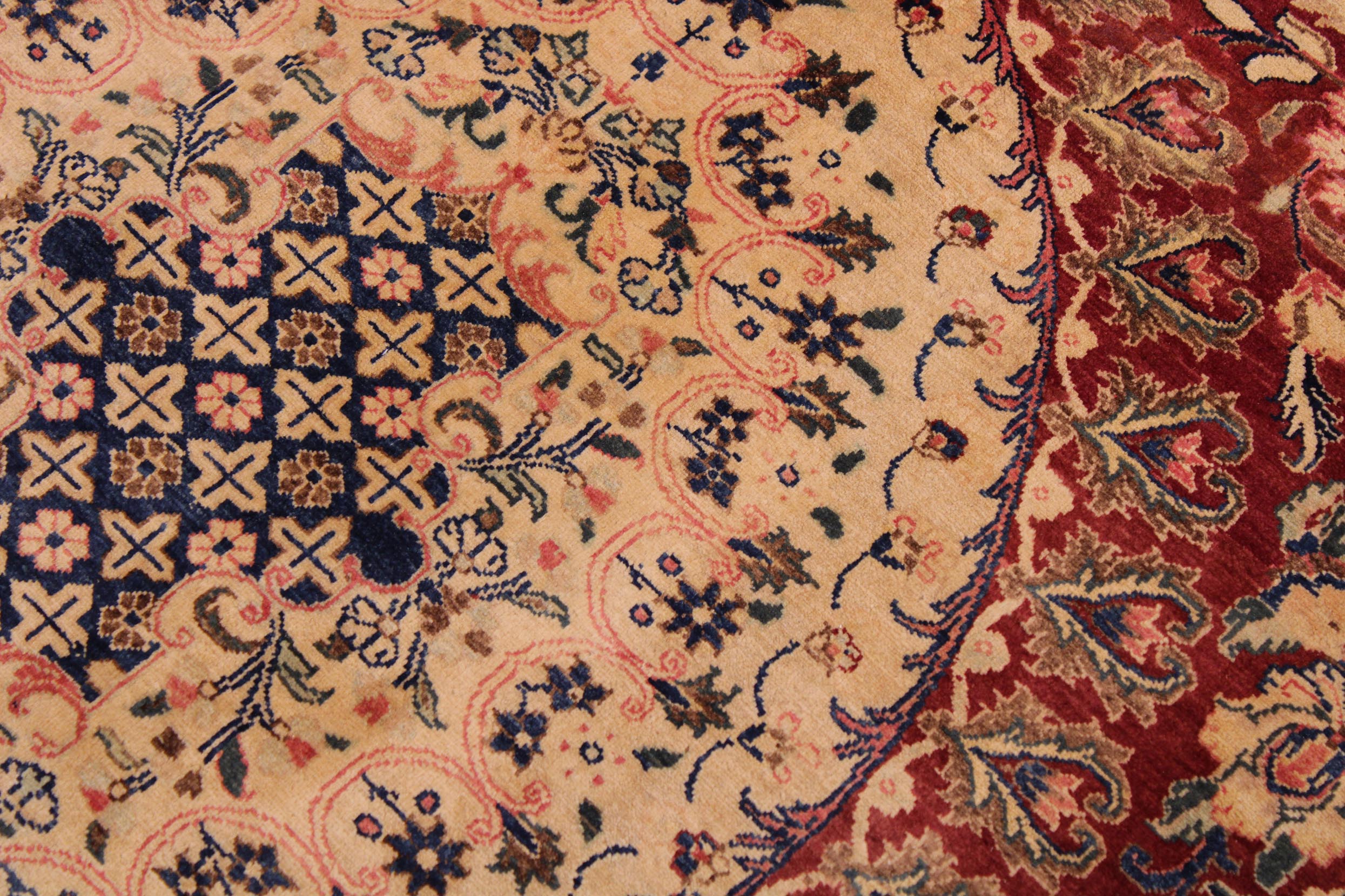 handmade Traditional Hussani Red Blue Hand Knotted RECTANGLE 100% WOOL area rug 9x11