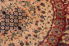 Vintage Persian Hussani Jenifer Red/Blue Wool Rug - 9'1''X11'4''
