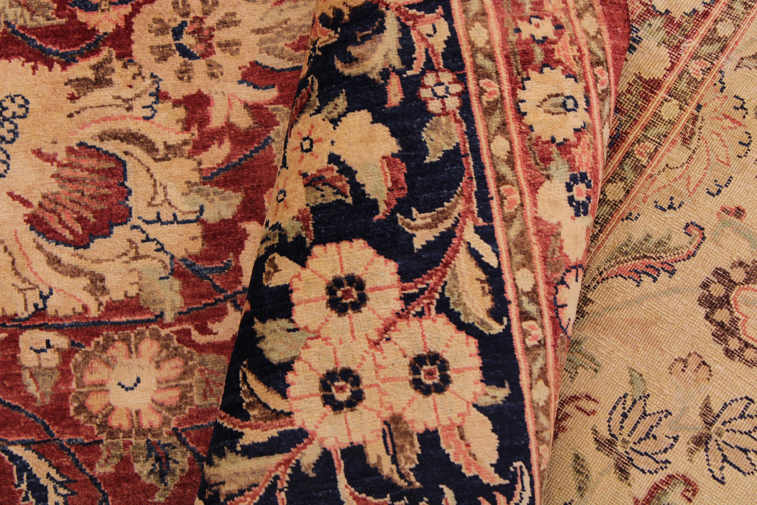 handmade Traditional Hussani Red Blue Hand Knotted RECTANGLE 100% WOOL area rug 9 x 11