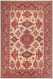 Southwestern Super Kazak Adyson Ivory/Red Wool Rug - 8'8'' x 12'4''