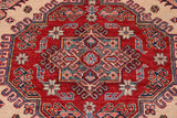 handmade Geometric Super Kazak Ivory Red Hand Knotted RECTANGLE 100% WOOL area rug 9 x 12