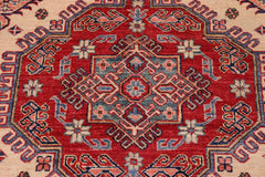 handmade Geometric Super Kazak Ivory Red Hand Knotted RECTANGLE 100% WOOL area rug 9X12