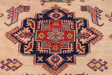 handmade Geometric Super Kazak Ivory Red Hand Knotted RECTANGLE 100% WOOL area rug 9 x 12