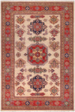 Tribal Super Kazak Tania Ivory/Red Wool Rug - 8'9'' x 11'8''