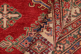 handmade Geometric Super Kazak Red Beige Hand Knotted RECTANGLE 100% WOOL area rug 9 x 12