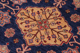 handmade Geometric Super Kazak Blue Beige Hand Knotted RECTANGLE 100% WOOL area rug 8 x 10