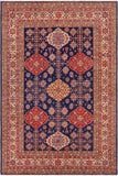 handmade Geometric Super Kazak Blue Beige Hand Knotted RECTANGLE 100% WOOL area rug 8 x 10