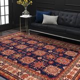 handmade Geometric Super Kazak Blue Beige Hand Knotted RECTANGLE 100% WOOL area rug 8 x 10