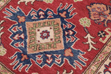 handmade Geometric Kazak Red Beige Hand Knotted RUNNER 100% WOOL area rug 3x10