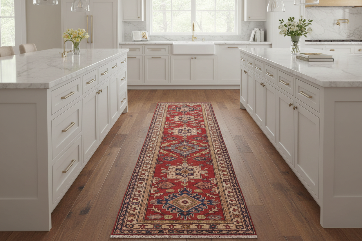 handmade Geometric Kazak Red Beige Hand Knotted RUNNER 100% WOOL area rug 3x10