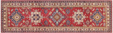 Tribal Kazak Calvin Red/Beige Wool Rug - 2'11'' x 9'6''