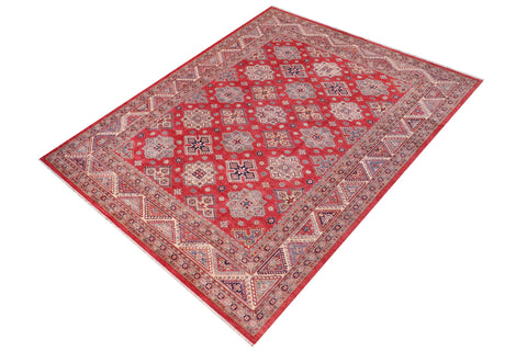 handmade Geometric Super Kazak Red Beige Hand Knotted RECTANGLE 100% WOOL area rug 12' x 15'