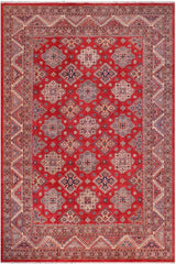 handmade Geometric Super Kazak Red Beige Hand Knotted RECTANGLE 100% WOOL area rug 12X15