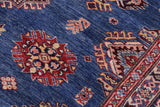 handmade Geometric Super Kazak Blue Red Hand Knotted RECTANGLE 100% WOOL area rug 12 x 16