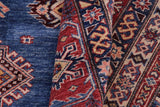 handmade Geometric Super Kazak Blue Red Hand Knotted RECTANGLE 100% WOOL area rug 12 x 16