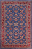 Rustic Super Kazak Jada Blue/Red Wool Rug - 11'8'' x 15'6''