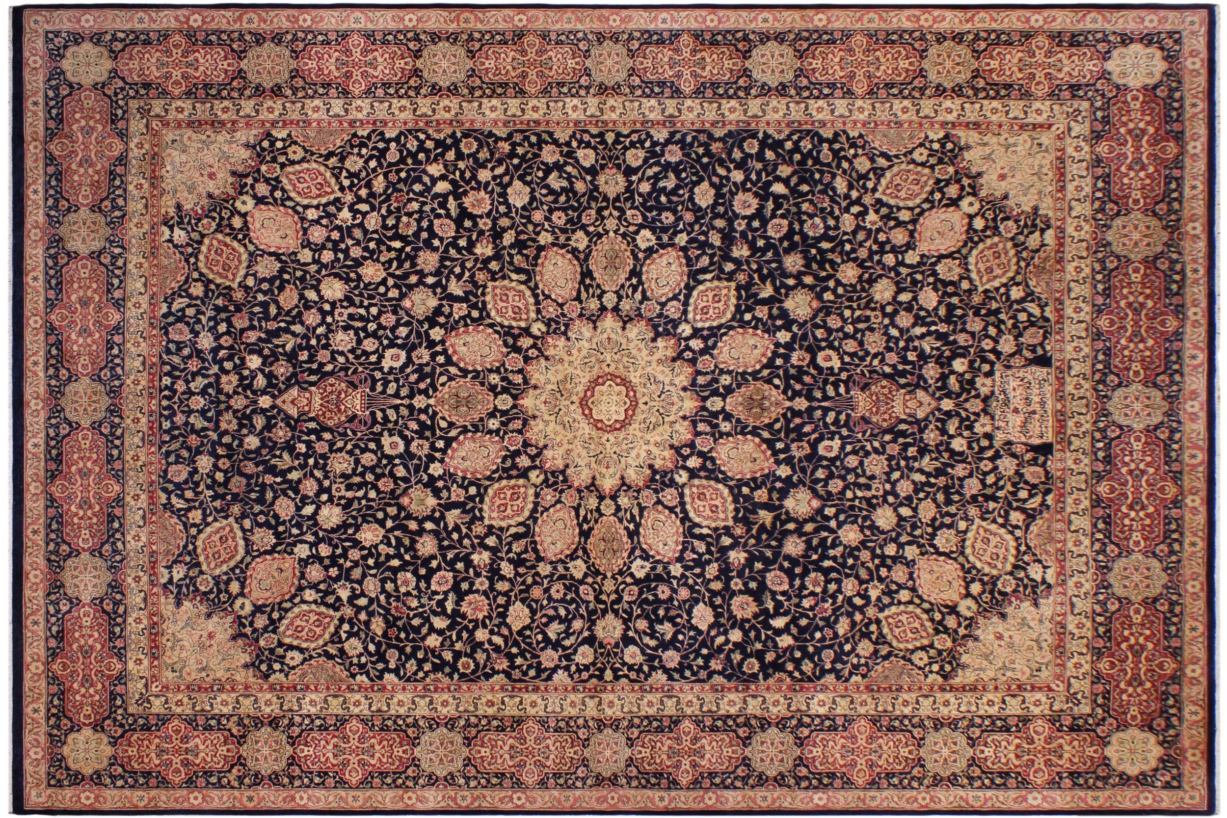handmade Traditional Ardbeel Blue Red Hand Knotted RECTANGLE 100% WOOL area rug 9 x 12