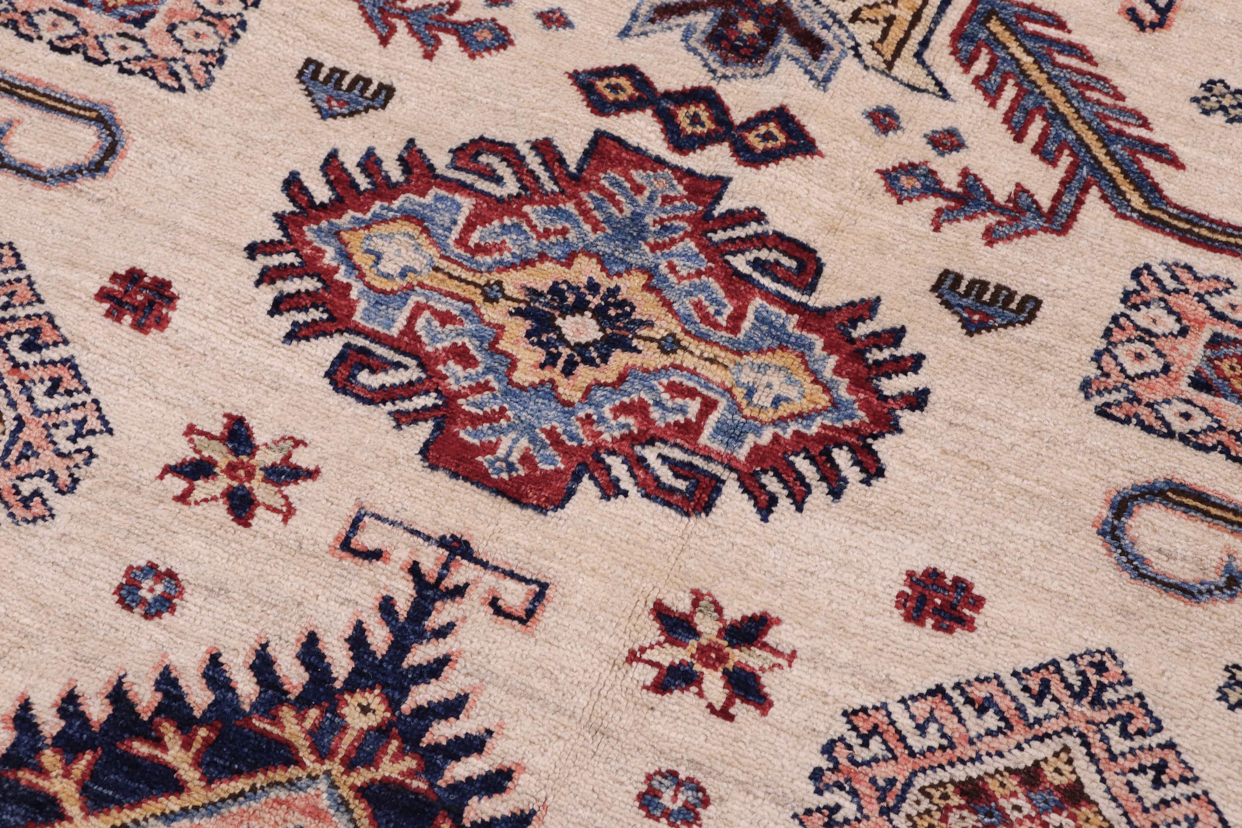 handmade Geometric Super Kazak Beige Red Hand Knotted RECTANGLE 100% WOOL area rug 12' x 16'