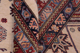 handmade Geometric Super Kazak Beige Red Hand Knotted RECTANGLE 100% WOOL area rug 12 x 16