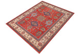 handmade Geometric Kazak Red Beige Hand Knotted RECTANGLE 100% WOOL area rug 10' x 14'