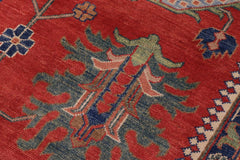 handmade Geometric Kazak Red Beige Hand Knotted RECTANGLE 100% WOOL area rug 10'X14'