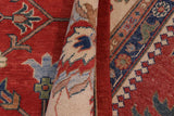 handmade Geometric Kazak Red Beige Hand Knotted RECTANGLE 100% WOOL area rug 10' x 14'