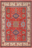 Tribal Kazak Zacharia Red/Beige Wool Rug - 10'2'' x 13'11''