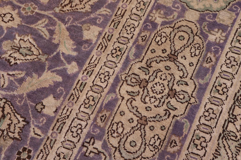 handmade Vintage Sheikh Shaf Purple Green Hand Knotted RECTANGLE 100% WOOL area rug 10' x 13'