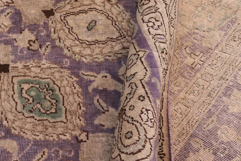 handmade Vintage Sheikh Shaf Purple Green Hand Knotted RECTANGLE 100% WOOL area rug 10X13