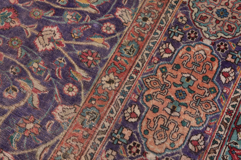 handmade Vintage Sheikh Shaf Blue Rust Hand Knotted RECTANGLE 100% WOOL area rug 10' x 13'