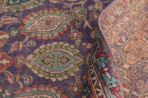 handmade Vintage Sheikh Shaf Blue Rust Hand Knotted RECTANGLE 100% WOOL area rug 10X13