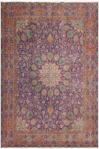 handmade Vintage Sheikh Shaf Blue Rust Hand Knotted RECTANGLE 100% WOOL area rug 10X13