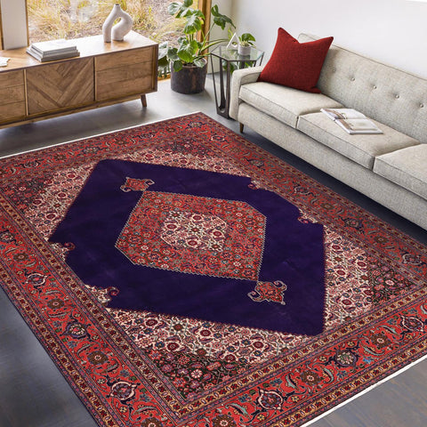 handmade Traditional Tabriz Blue Rust Hand Knotted RECTANGLE 100% WOOL area rug 10 x 13