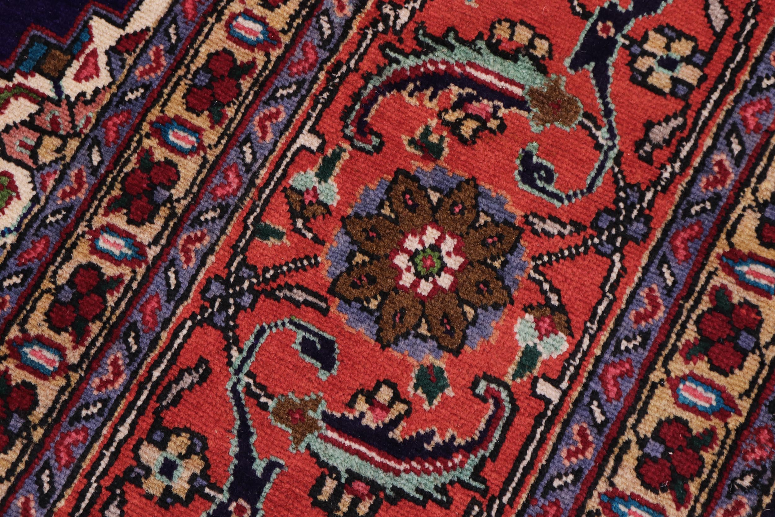 handmade Traditional Tabriz Blue Rust Hand Knotted RECTANGLE 100% WOOL area rug 10 x 13