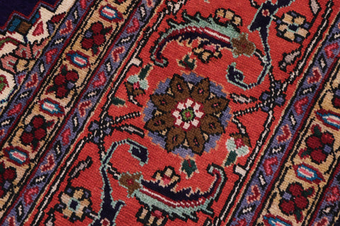 handmade Traditional Tabriz Blue Rust Hand Knotted RECTANGLE 100% WOOL area rug 10 x 13