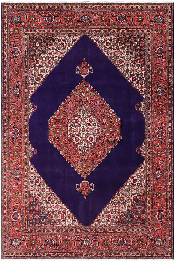 handmade Traditional Tabriz Blue Rust Hand Knotted RECTANGLE 100% Wool Pile area rug 10x13