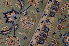 Traditional handmade Persian vintage distressed Green Blue Hand Knotted RECTANGLE 100% WOOL area rug 10X13