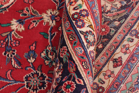 handmade Traditional Kashan Red Blue Hand Knotted RECTANGLE 100% WOOL area rug 10 x 14