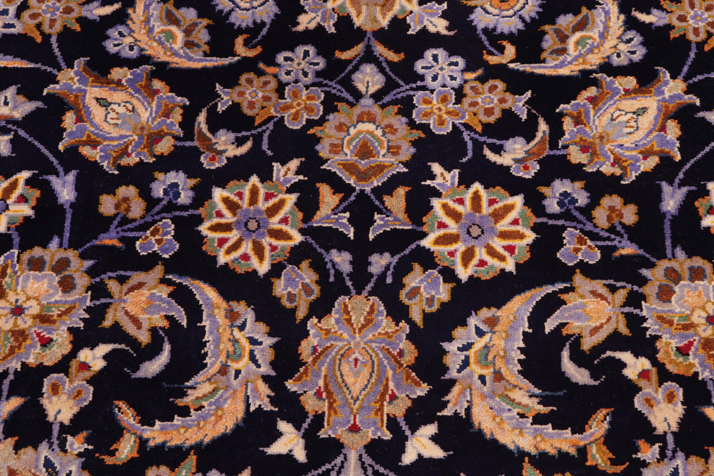 handmade Traditional Kashan Blue Gold Hand Knotted RECTANGLE 100% WOOL area rug 10 x 14