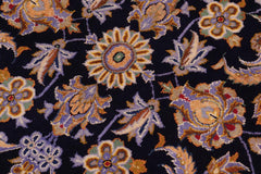 handmade Traditional Kashan Blue Gold Hand Knotted RECTANGLE 100% Wool Pile area rug 10x14