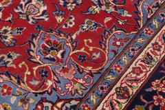 handmade Traditional Kashan Red Blue Hand Knotted RECTANGLE 100% Wool Pile area rug 10x14