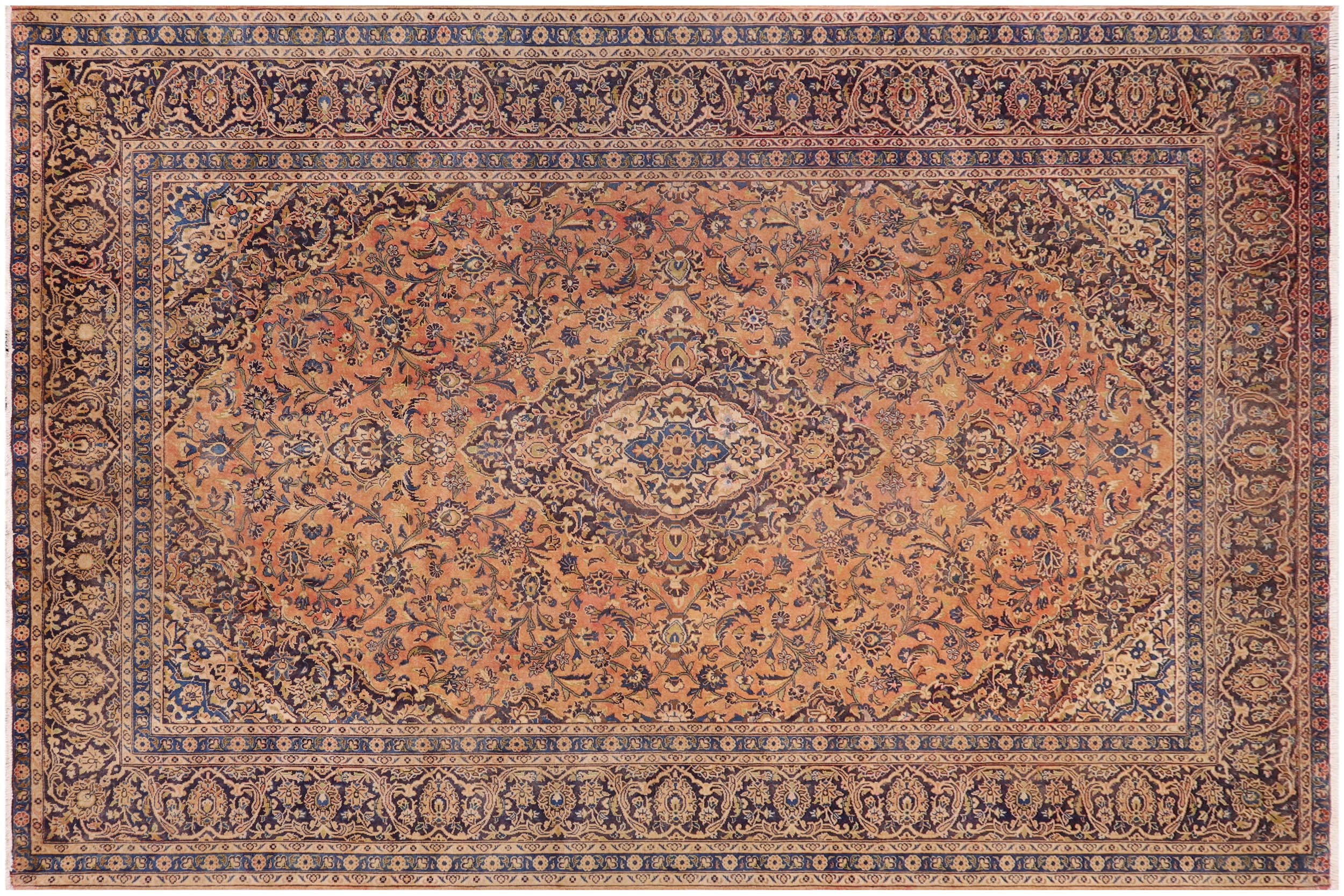 handmade Traditional Kashan Red Blue Hand Knotted RECTANGLE 100% WOOL area rug 10 x 13